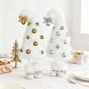 Chunful 2 Pcs Mini Furry Christmas Tree Table Centerpiece Decoration Small White Xmas Tree Tabletop Ornaments for Holiday Christmas Kitchen Home DIY Decorations