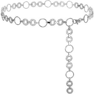 WHIPPY Metal Waist Chain Belt Women Adjustable Body Link Belts Ladies Fashion Chain for Jeans Dress
