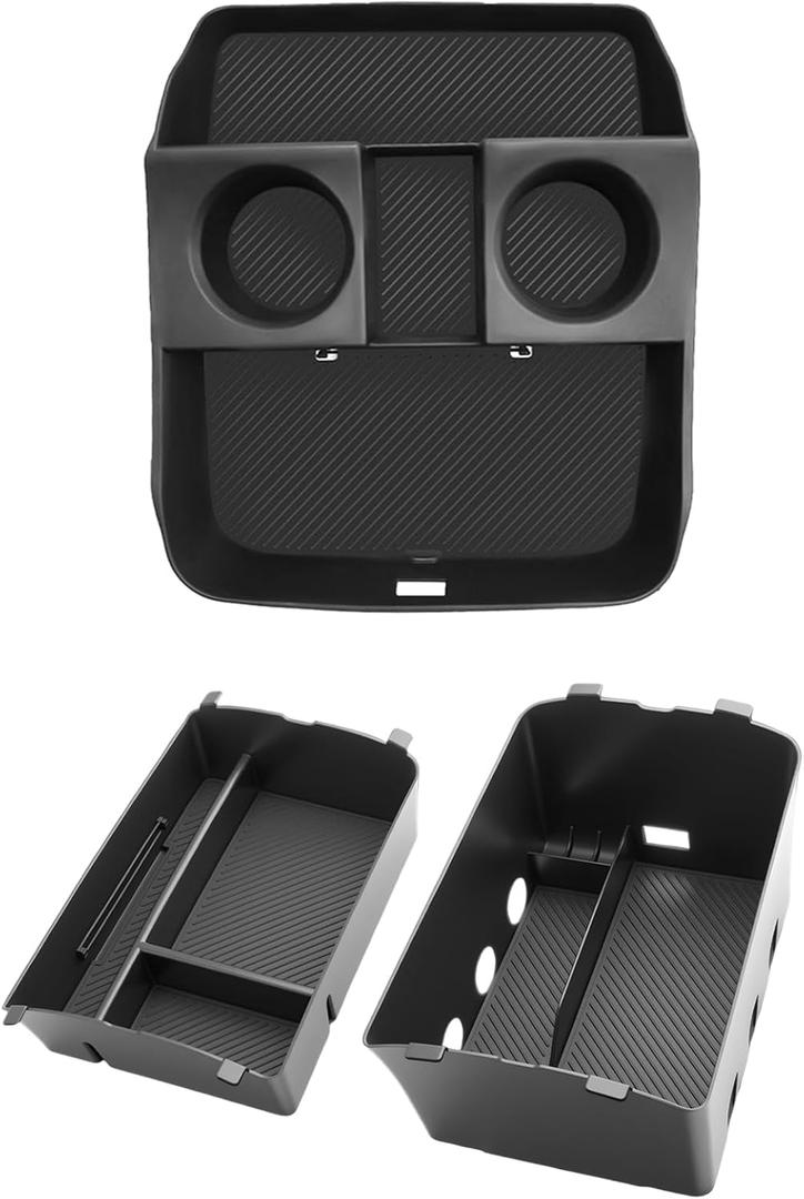 (3Pack) 2026 Palisade Center Console Organizer for Hyundai Palisade (Only fit Calligraphy)(Lower&Console Organizer Double-Layer), Durable ABS Plastic Console Tray 2026 Palisade Accessories