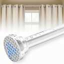 Silver Shower Curtain Rod 24-40 Inch Integration Tension Curtain Rod, Load 44LBS No Splice 304 Stainless Steel Adjustable Spring Heavy Duty Tension Rods for Bathroom Windows No Drill Non Slip