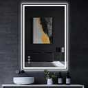 LED Bathroom Mirror with Lights, 2436 Lighted Vanity Mirror with 3 Colors Lights, Anti-Fog, HD Glass with Shatter-Proof Film, Dimmable Brightness, Memory Function, UL-Listed (Frontlit)