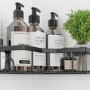 Adhesive Shower Caddy, 1 Pack Corner Bath Organizer, Rustproof Stainless Steel Shower Shelves with Large Capacity, No Drilling Shelves for Bathroom Storage, Home, Kitchen Dcor