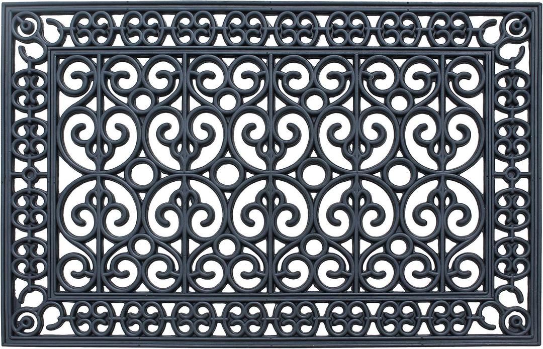 A1 Home Collections 9-LB Heavy Duty Rubber Doormat 24"36" - Won't Blow Away | Outside Front Door Mat, Mud Dirt Scraper, Non-Slip Drainage Mat for Entryway Patio Garage, All-Weather, 100% Rubber