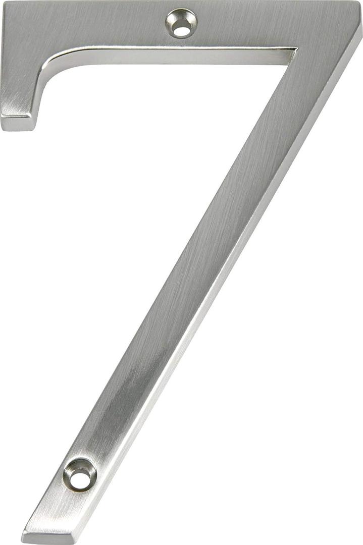 Distinctions by Hillman 843327 4-Inch Brushed Nickel Flush-Mount House Number 7, 1 Count (Pack of 2)