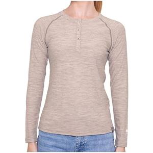 MERIWOOL Women's Base Layer Long Sleeve Henley - Lightweight Merino Wool Thermal Shirt, S