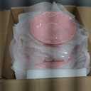 18 Piece Pink Dinnerware Set, Lightweight Kitchen Dining Plates and Bowls Set, Durable Melamine Dishes, Set of 6, Unbreakable RV Camping Dishes, Dishwasher Safe