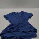 Simplee Womens Cute Summer Rompers - Casual V Neck Short Sleeve Ruffle Boho Romper Dresses Beach Outfits Blue Medium