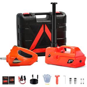 ZAISHANG Electric Car Jack 5Ton 12V Hydraulic Car Jack Lift (Lifting Range: 6.1~17.7 inch) with Impact Wrench Built-in Safety Hammer, and LED Light for SUV MPV Sedan Truck Change Tires Garage Repair