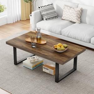 Amazon.com: IBF Farmhouse Coffee Table, Modern Simple Wood Coffee Tables for Living Room, Industrial Minimalist Rectangle Center Table, Wood and Metal Tea Coffee Table for Home Office Bedroom, Rustic Oak, 39 in : Home & Kitchen