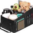 Car Organizer, Car Backseat Organizer for kids, Car Organizer with Divide, Handles and Multiple Mesh Pockets, Passenger Seat Organizer, Travel Accessories Collapsible Small Car Seat Storage Caddy