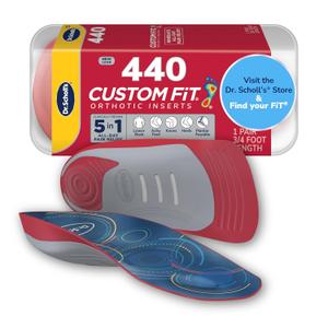 Dr. Scholls Custom Fit Orthotics 3/4 Length Inserts CF 440, 5-in-1 All-Day Pain Relief for Feet, Lower Back, Knees, Heel & Plantar Fasciitis, Arch Support Shoe Insoles for Men Women, FSA HSA Eligible