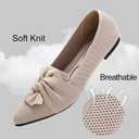 HIULYCENCE Flats for Womens Pointed Toe Ballet Flats with Bow Comfortable Knit Dressy Flats, Size US8.5