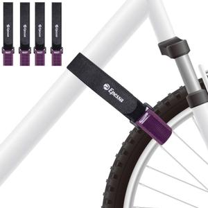 Epessa Bike Rack Strap Bike Wheel Stabilizer Straps, Bike Strap with Stonger Gel Grip, Adjustable Bicycle Wheel Strap, Bike Tie Down Straps, Bike Straps for Rack (2XPurple&2XBlack-26")