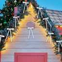 48 Pcs Glitter Velvet Bows for Valentine's Day Decorations Sparkle Valentine Bow for Gift Wrapping 5 x 7 Inch Premade Twist Tie Velvet Bows Ribbon Ornament 3/8'' Wide for Wreaths Decor(White)