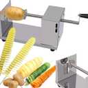 Twisted Potato slicer, Cortador de Papas en Espiral Tornado Curly Fry Cutter with Stainless Steel skewers, Manual Spiral French Fries Cucumbers Carrots DIY BBQ Slicer with Reusable Stick