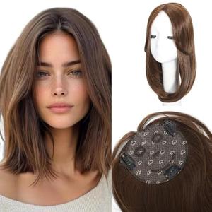 Mekylio Hair Toppers for Women with Thinning Hair Toppers 360° 3D Hair Pieces for Women Smiling Style Leads Fashion (Light Brown)