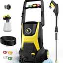 Electric Pressure Washer, 4800PSI Max 3.0 GPM Power Washer with 20FT Hose, 35FT Cord, 4 Nozzles Foam Cannon High Pressure Washer for Car Patio Garden (Black)