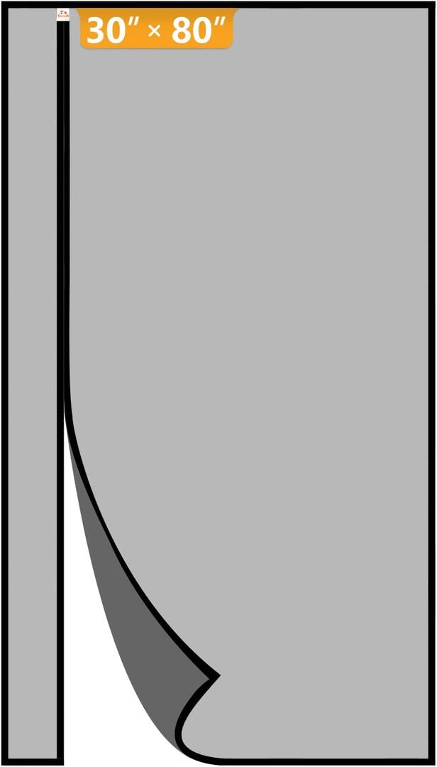 Yotache Reversible Left Right Side Opening Magnetic Screen Door Fits Door Size 30 x 80, Narrow Durable Polyester Mesh Curtain, Actual Screen Size 32" x 81" Black