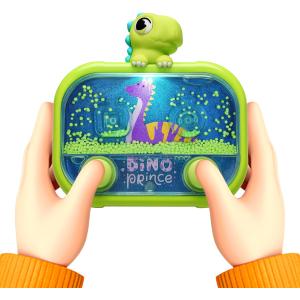 Handheld Water Game with Light  Water Ball Target Toy for Kids Ages 3+, Retro Fidget, Screen-Free Car Travel Game, Road Trip, Airplane, Portable Autism Gift (Green Dinosaur)