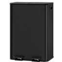 GarveeHome 2 x 8 gal Stainless Steel Double Trash Can with Lid for Kitchen, Large Dual Trash and Recycle Bin Combo, Step-on Kitchen Metal Garbage Cans, PP Inner Buckets, Liner Rim, Matte Black