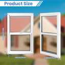 Vinyl Single Hung Sliding Window, 24" x 38" Household Window with Double-Pane Insulated Tempered Glass, White Energy-Efficient Soundproof Window for House, Mobile Home