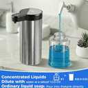 Automatic Liquid Soap Dispenser Touchless, Stainless Steel Hand Soap Dispenser, USB Rechargeable, 4 Adjustable Levels, 11.8oz/350ml for Kitchen and Bathroom (Stainless Steel Black, Liquid)