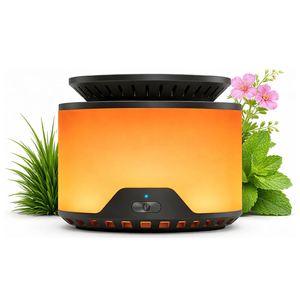 Inseclite Mosquito Repellent for Patio, Rechargeable Outdoor Mosquito Repeller with Fan-Powered Botanical Cartridge, Amber Light, 12-Hour Battery, USB-C, 8-Hour Timer, 2 Refills Included