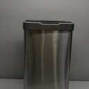 EKO Mirage-T 50 Liter / 13.2 Gallon Touchless Rectangular Motion Sensor Trash Can, Brushed Stainless Steel Finish
