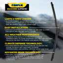RainX Silicone Supreme Windshield Wiper Blade 16" - Heavy Duty Silicone Squeegee, Extreme Weather Resistance & All-Season Performance, Streak-Free Beam Technology, Quick Install (Pack of 1)