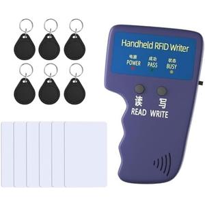 Handheld ID Copier 125khz RFID Reader Writer Duplicator Handheld RFID Copier Used for T5577 or EM4305 6 pcs T5577+ 6 T5577 Cards-ZGAGFZ (lightBlue-A)