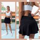 Women's Tennis Skirt High Waisted Pleated Athletic Skorts Skirts for Women with Pockets Sports Casual Skirts (Black, L)
