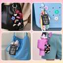 2 x Juome Silicone Case for Touchland Hand Sanitizer Spray with Keychain & Charms, Dog Protective Holder Compatible with Touchland Power Mist & Glow Mist 1 FL Oz/30ML, Travel Cover Sleeve Accessory- Black