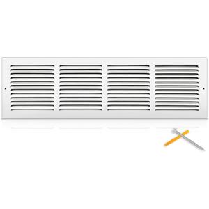 Fancat 24x6 Duct Opening | Steel Return Air Grille | Vent Cover Grill for Sidewall and Ceiling | HVAC Cold Air Intake Grille | White | Outer Dimensions: 25.75"W X 7.75"