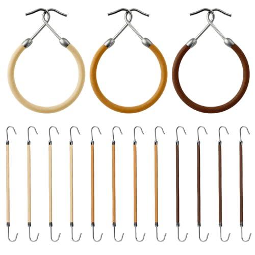 Hotop 15 Pieces Elastic Hook Hair Tie Styling Ponytail Holder Hooks Cord for Long Curly Hair(Apricot, Yellow-brown, Coffee)