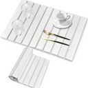 Large Stone Dish Drying Mats for Kitchen Counter, 24"(L)16"(W) White, Drying Collapsible Dish Drying Mat, Eco-Friendly Absorbent Diatomaceous Earth Mats for Dishes Bottles Cups, White