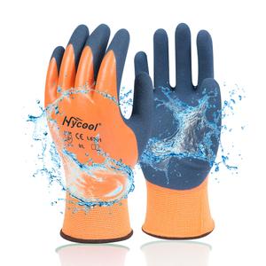 DS Safety Waterproof Work Gloves Hycool Grip Working Gloves L6201(Orange) (3, S)