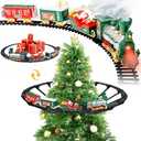 Hanging Christmas Train Set, Under The Christmas Tree Train Toy Set, Train for Christmas Tree with Real Smoke/Classic Music/Lights, Best Indoor Christmas Train Decor for Families with 2 Ways to Play