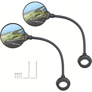 Bike Mirror,2 Pack Bike Mirror Handlebar Mount,Adjustable Rotatable Bicycle Rear View Mirror,Wide Angle Acrylic Convex Safety Mirror for Mountain Road Bike