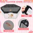 Dog Playpen Top Cover with Half Mesh Provide Shade Fits 36"w 24"h 6 Panels Regular Hexagonal Plastic Exercise Pet Pen, Breathable Dog Crate Puppy Play Pen Cover, Playpen Not Included(Black)
