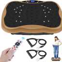 Vibration Plate Exercise Machine, Health & Fitness Full Body Vibration Platform, Portable Vibration Plate Platform for Weight Loss Home Fitness, Lymphatic Drainage, w/Resistance Bands+Remote
