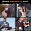 Hocase for iPhone 16 Pro Case 6.3", with Magnetic Ring Stand [Compatible with MagSafe] [Military Grade Protection] Slim Shockproof Translucent Protective Phone Case - Wine Red