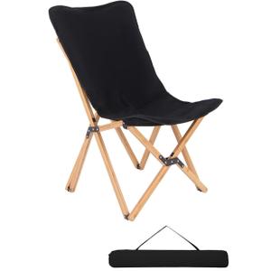 KOTEK Camping Chair 1 Pack, Folding Beach Chair for Adults with Carry Bag, Bamboo Frame, High Back Lawn Chair for Outdoor Travel Picnic Hiking Fishing Reading, Supports 330 Lbs