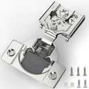 Furniware 30 Pieces 5/8 inch Overlay Soft Close Cabinet Hinges for Face Frame Cabinet, Stainless Steel, 105 Opening Angle, Concealed Self Closing Door Hinges- 3 Way Adjustment