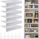 30x16 in PVC Faux Wood Wire Rack Covers, 6PCS Shelf Covers Wire Shelving, Shelf Liners Closet Shelves Covering Toppers for Store Pantry Kitchen Bathroom Office (White)