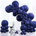 PartyWoo Navy Blue Balloons 100 pcs Different Sizes Pack of 18 12 10 5 Inch Pearl Dark Blue Balloon Arch Kit Garland for Graduation Wedding Baby Shower Birthday Party Decorations Blue-Z90
