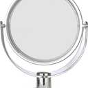 BNYD Vanity Makeup Mirror with Stand Double Sided 1X/2X Magnification, 360 Swivel Desk Mirror, Portable Tabletop Magnifying Mirror for Bathroom, Bedroom, or Travel