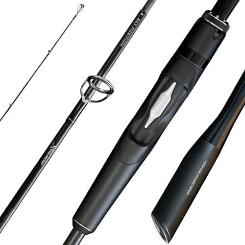 SEASIR Overcast Saltwater Fishing Rod, Freshwater Spinning Rod 6'6/7'6/8'/8'6, 2 Piece Bait Casting Rod, Black Baitcaster Rod, Medium/Medium Heavy, 36T Carbon Fiber, Fuji O, Bass Catfish Trout Rod