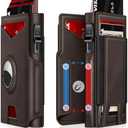 Iitrrs Airtag Wallet for Men, Minimalist Slim Mens Wallet Smart Pop Up Credit Card Holder for 9-13 Cards, RFID Blocking Wallet with ID Window & Cash Slot, Compact Bifold Metal Aluminum Card Case