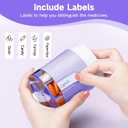 Daviky Pill Bottle Organizer, Supplement Organizer with 7 Large Compartments, Travel Pill Dispenser Round Pill Box with Two Lids, Purple