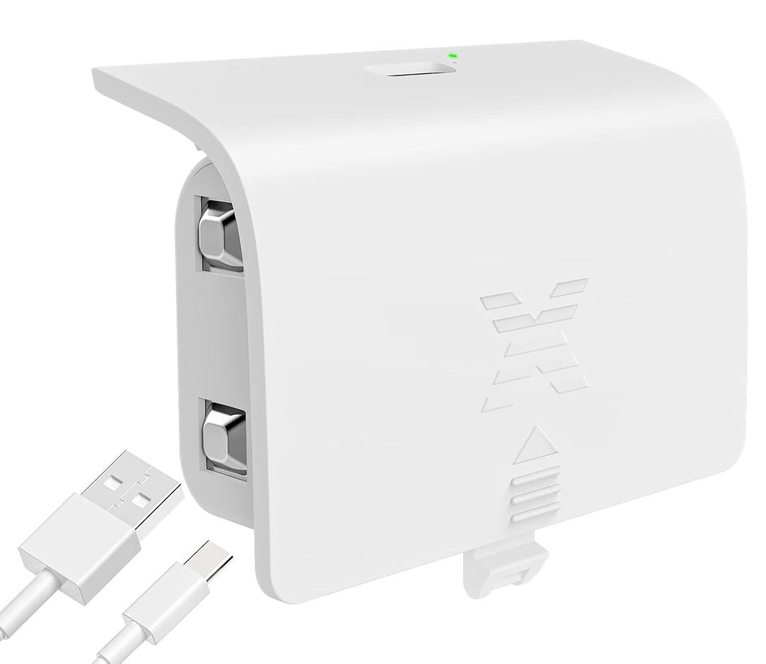 Controller Battery Pack Compatible with Xbox Series S/X, 1400 mAh Rechargeable Battery Pack Fast Charging for Xbox Charging Accessories Kit with 8.2ft Charge Cable (White)